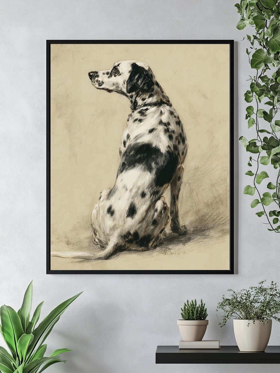 Dalmatian Dog Portrait Print. — room view 4