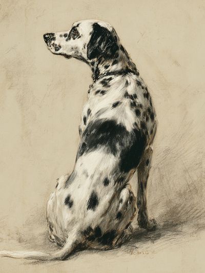 Dalmatian Dog Portrait Print. poster print