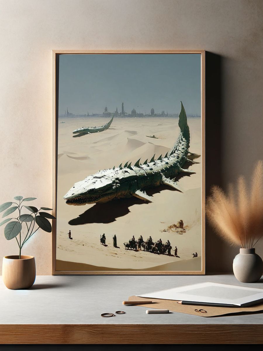 Desert Leviathan — Fantasy Art Print. — room view 2