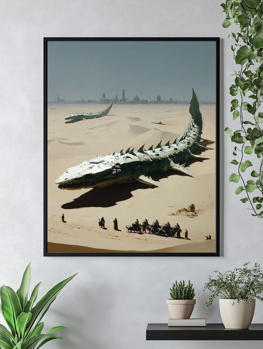 Desert Leviathan — Fantasy Art Print. — room view 4