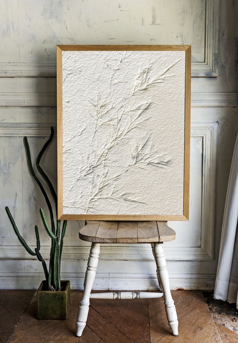 Delicate Bamboo Leaves — Minimalist Print room preview