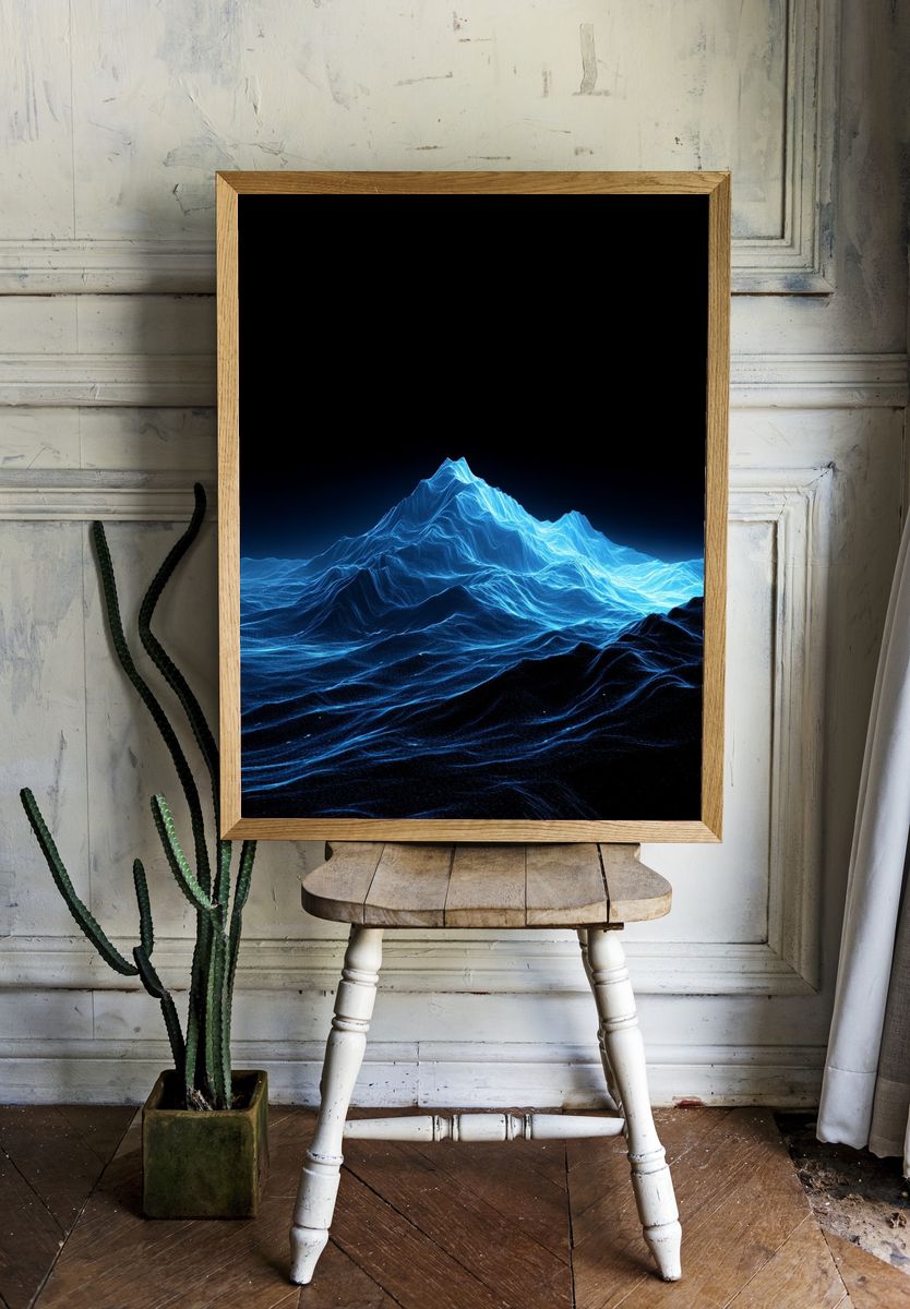Digital Mountain Landscape Poster. — room view 1