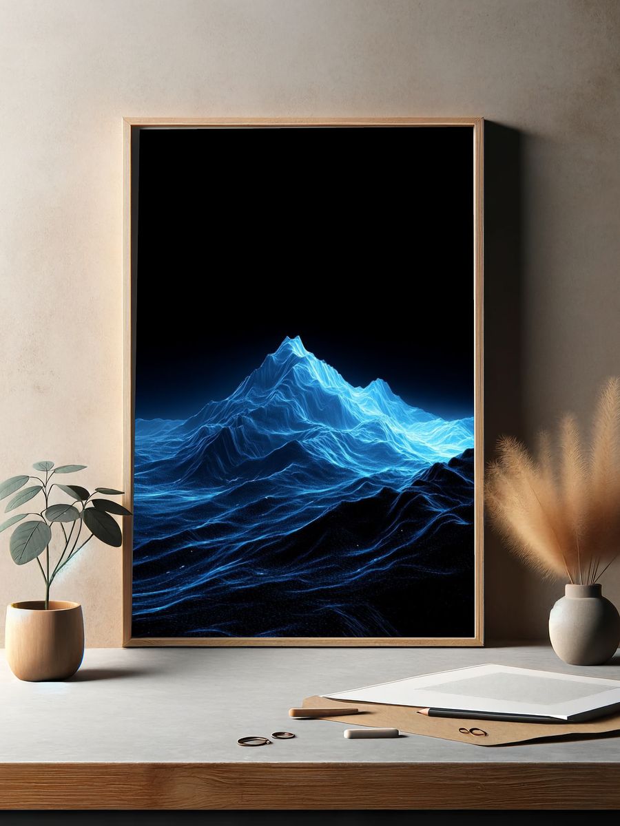 Digital Mountain Landscape Poster. — room view 2
