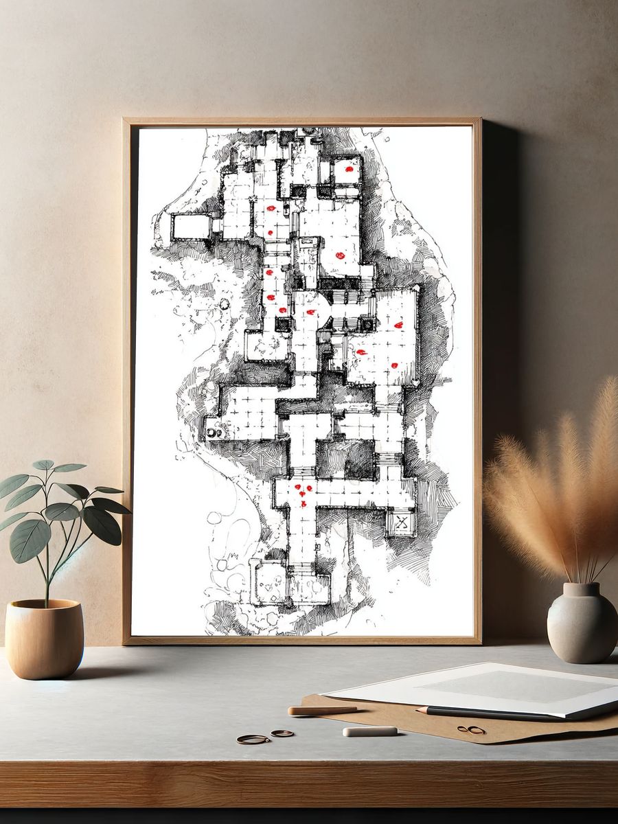 Dungeon Map — Illustration Print. — room view 2