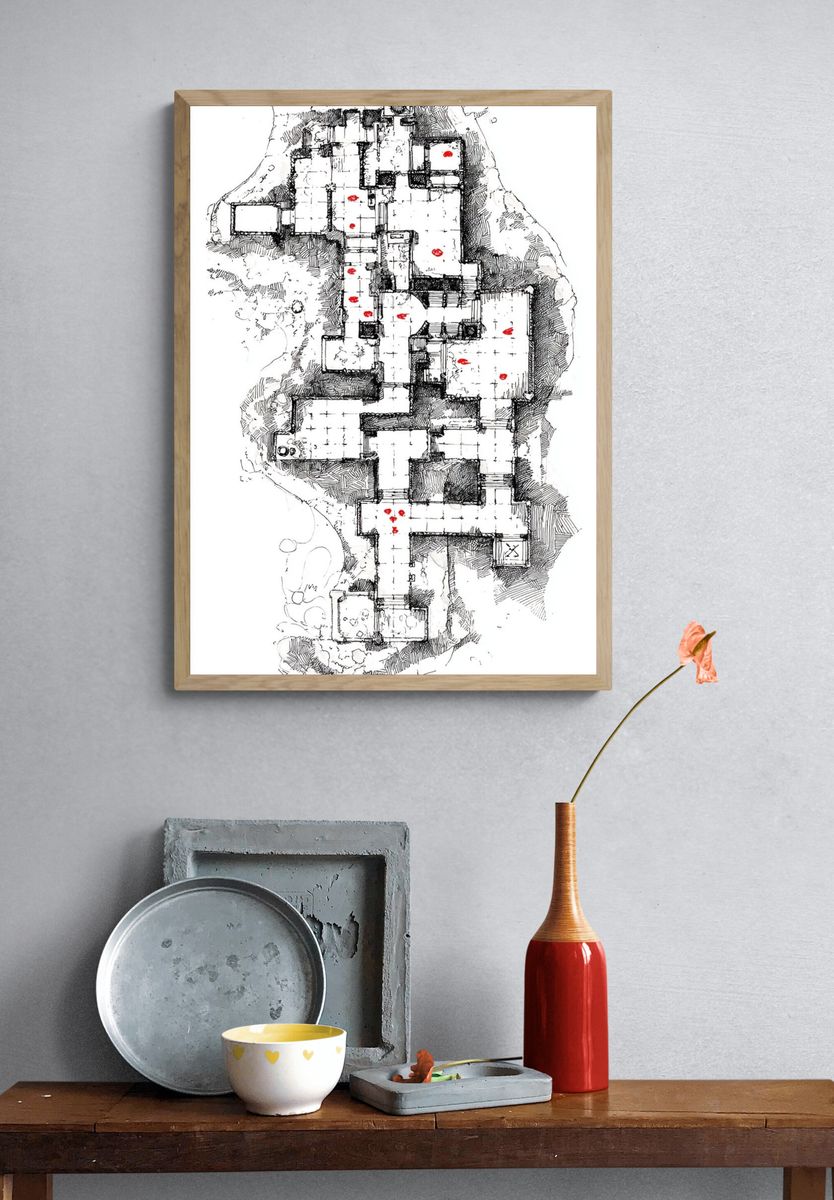 Dungeon Map — Illustration Print. — room view 3