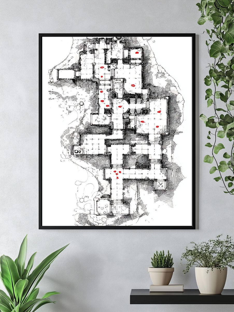Dungeon Map — Illustration Print. — room view 4