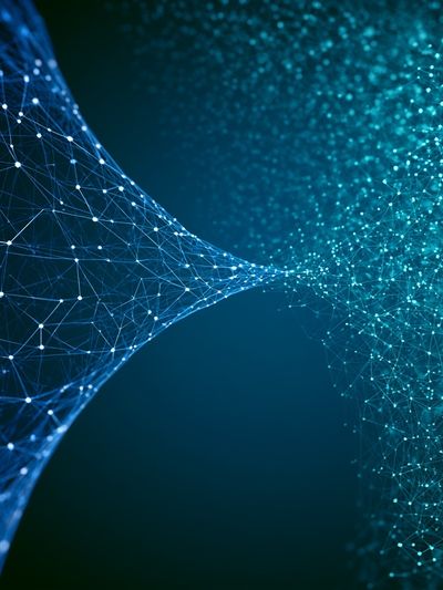 Digital Network Wave Abstract Poster. poster