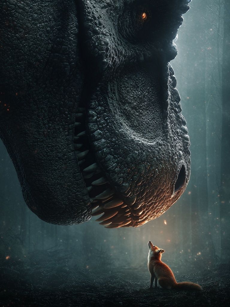 Dinosaur Encounter — Fantasy Print. poster detail
