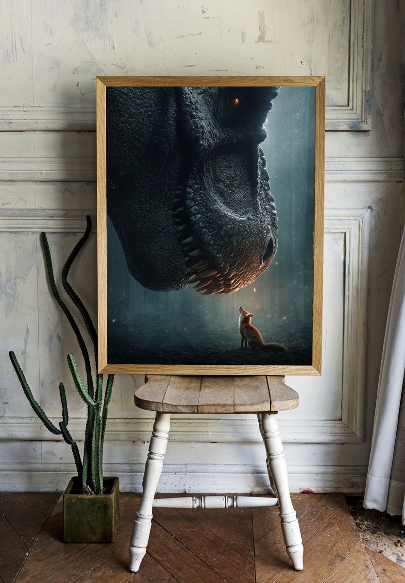 Dinosaur Encounter — Fantasy Print. — room view 1