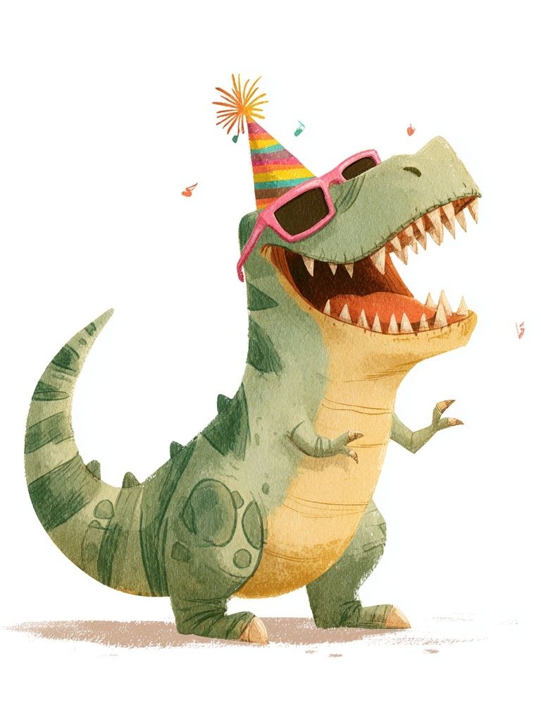 Party Dinosaur — Illustration Print. poster detail