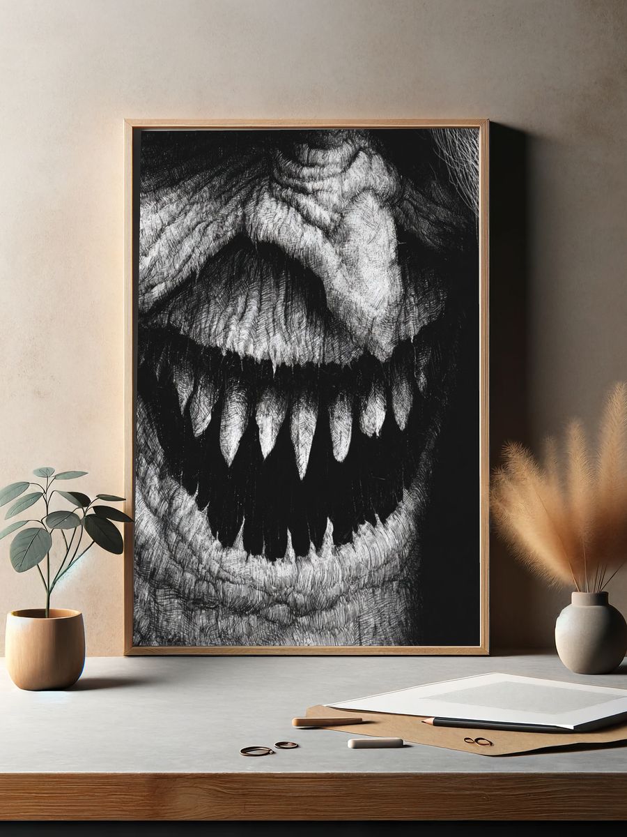 Tyrannosaurus Rex Close-Up Print. — room view 2