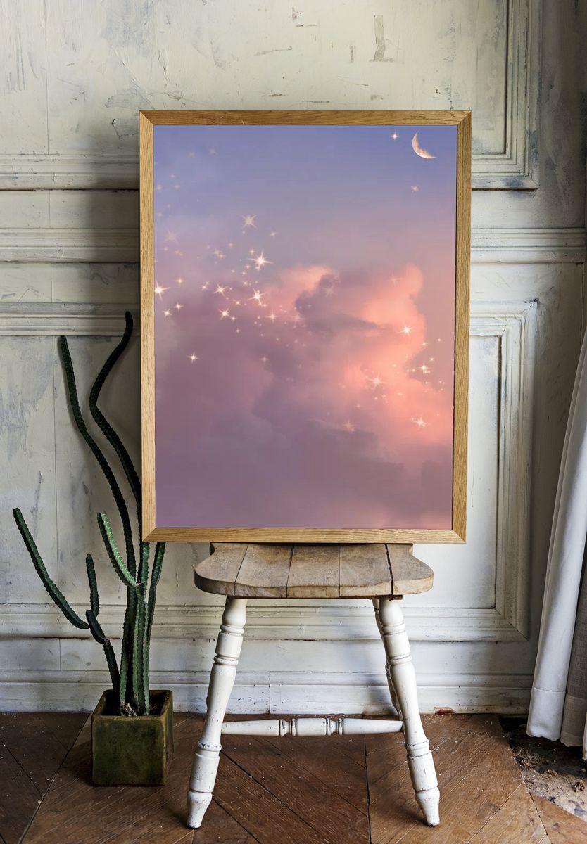 Dreamy Night Sky — Art Print. — room view 1