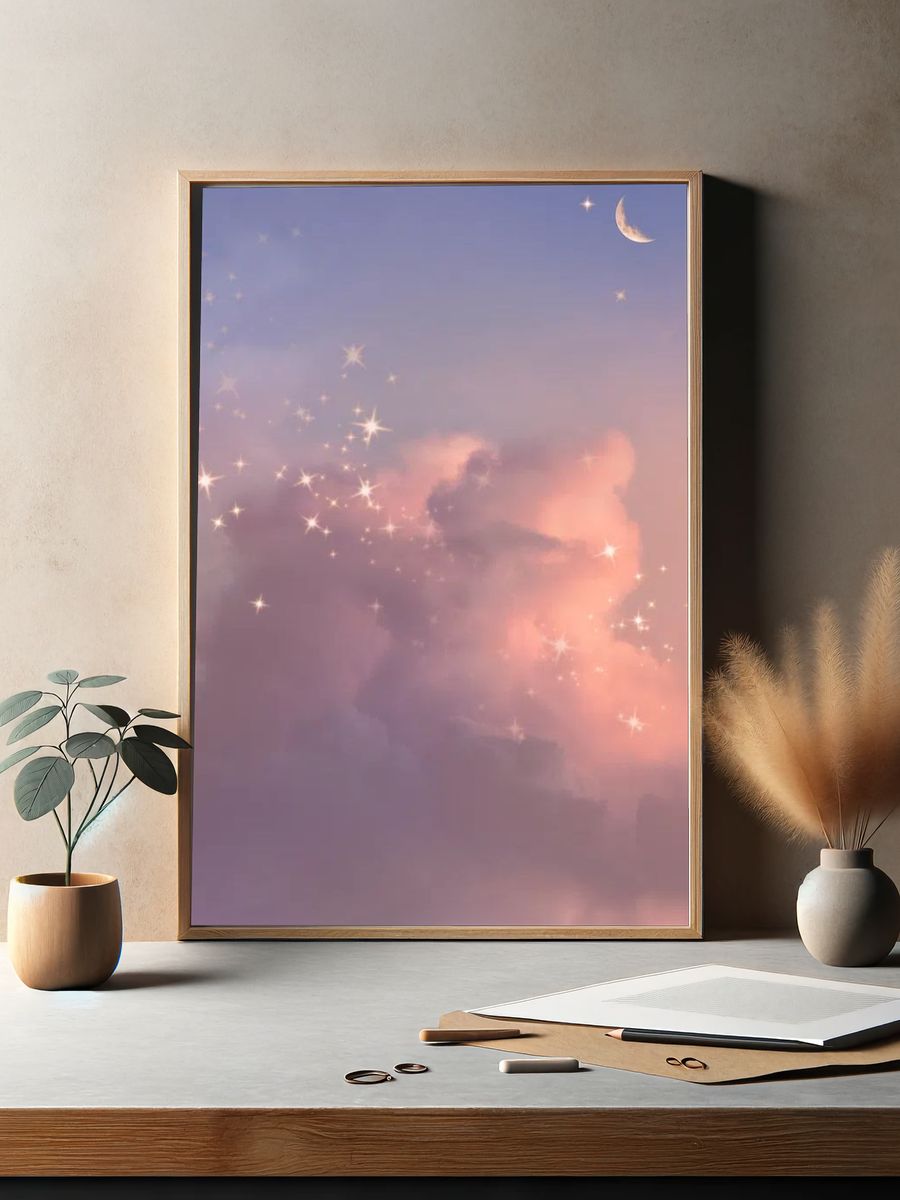 Dreamy Night Sky — Art Print. — room view 2