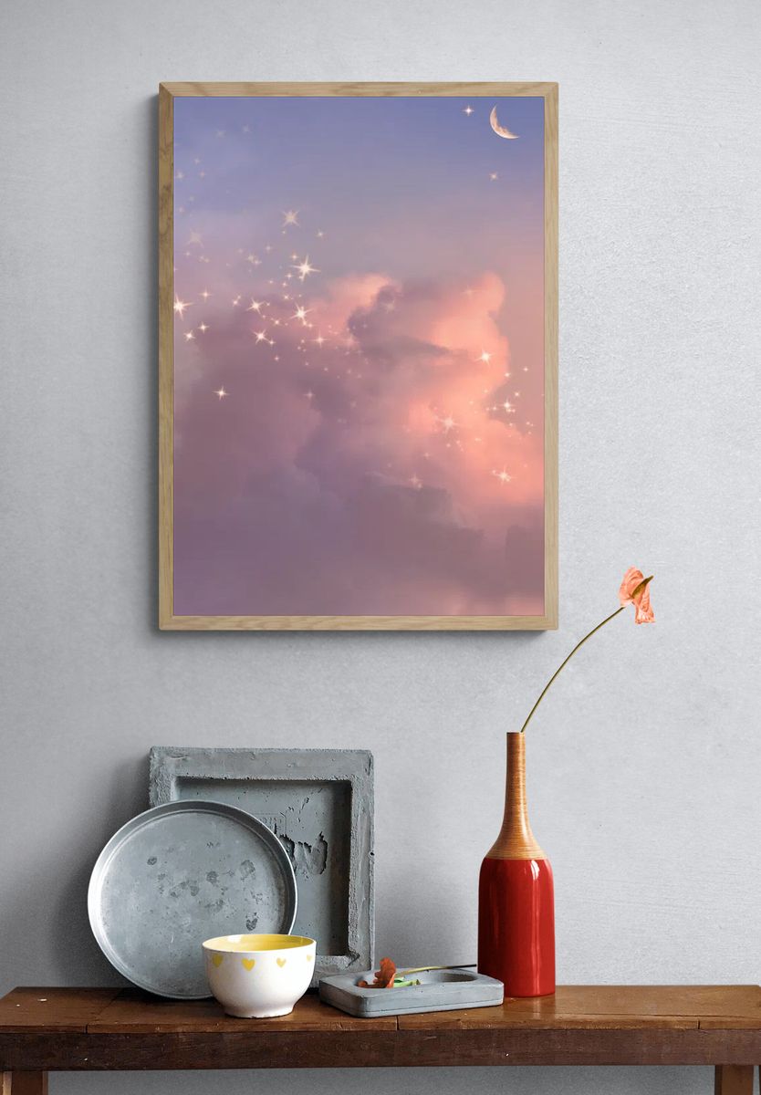 Dreamy Night Sky — Art Print. — room view 3