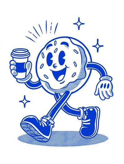 Happy Donut with Coffee