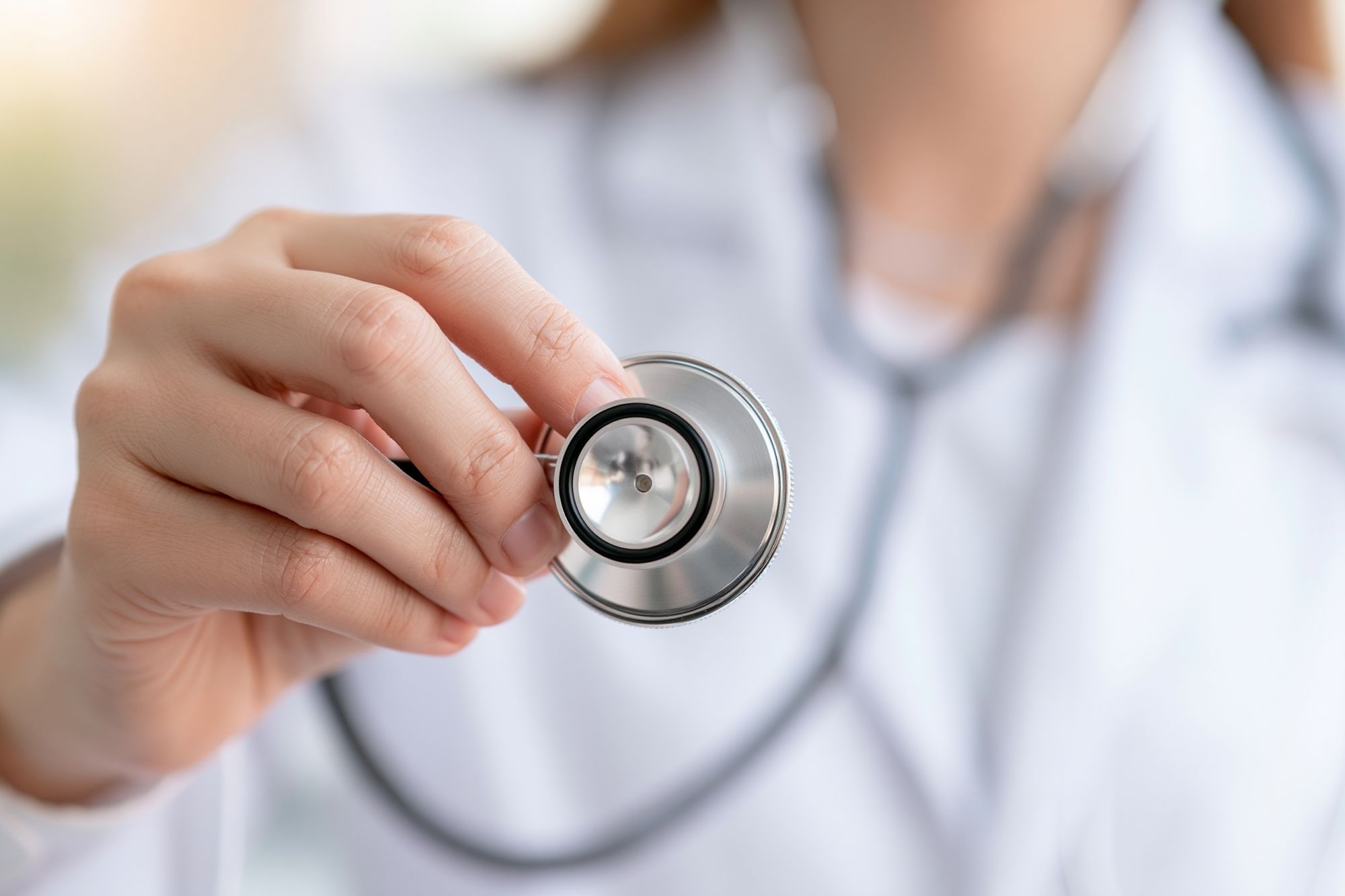 Doctor with Stethoscope Photography Poster. poster detail