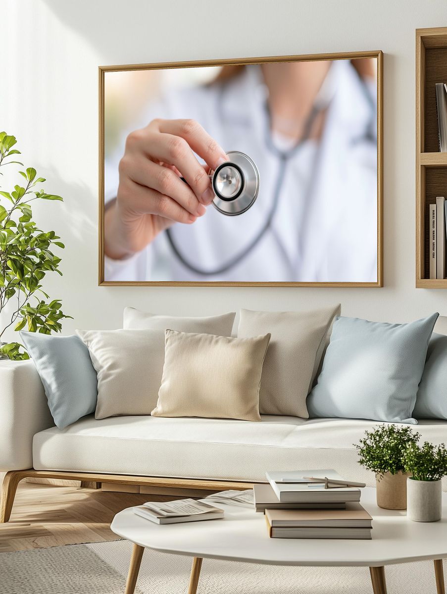 Doctor with Stethoscope Photography Poster. — room view 2