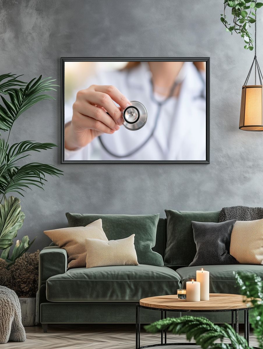 Doctor with Stethoscope Photography Poster. — room view 4