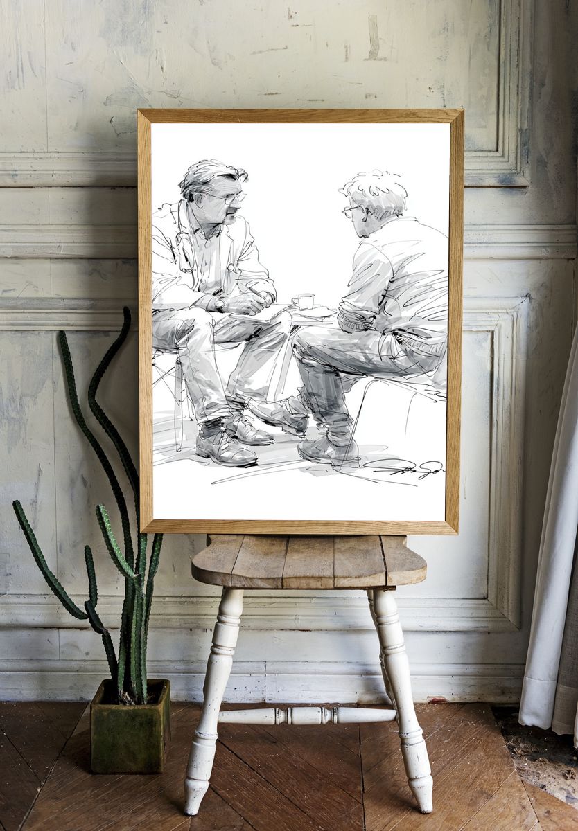 Doctor Consultation Sketch Poster. — room view 1