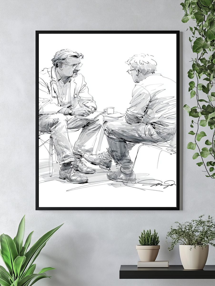 Doctor Consultation Sketch Poster. — room view 4