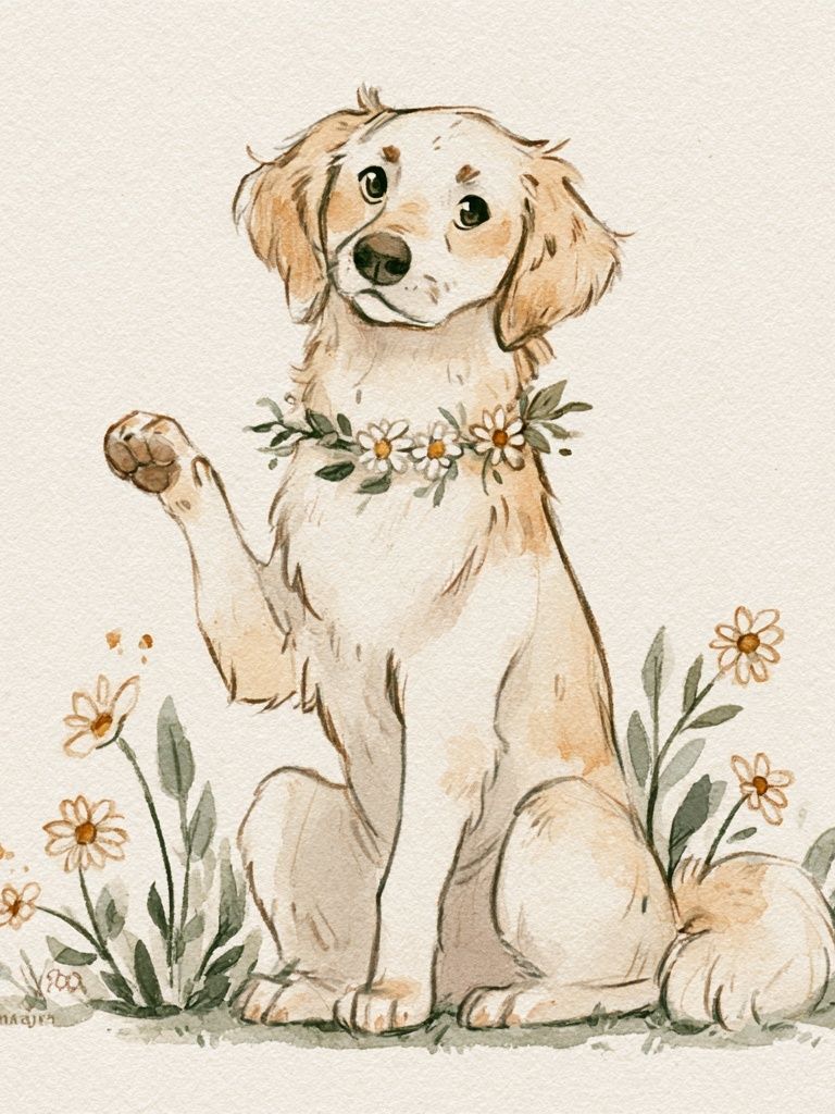Golden Retriever Watercolor Poster. poster detail