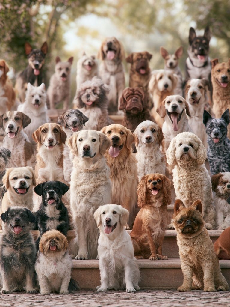 Dog Gathering Photography Poster. poster detail