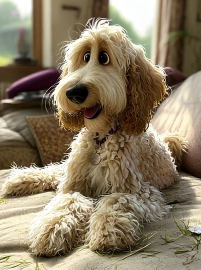 Curly Dog Portrait Photography Poster.
