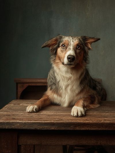 Australian Shepherd Dog Portrait Poster. poster print
