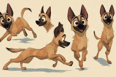 Playful Belgian Malinois Illustration Poster. poster