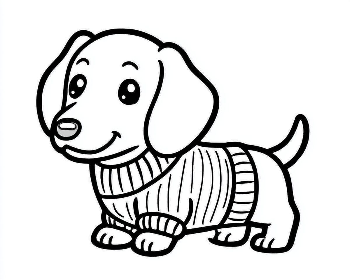 Cute Dachshund Line-Art Poster. poster — animals art
