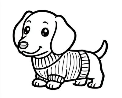 Cute Dachshund Line-Art Poster. poster
