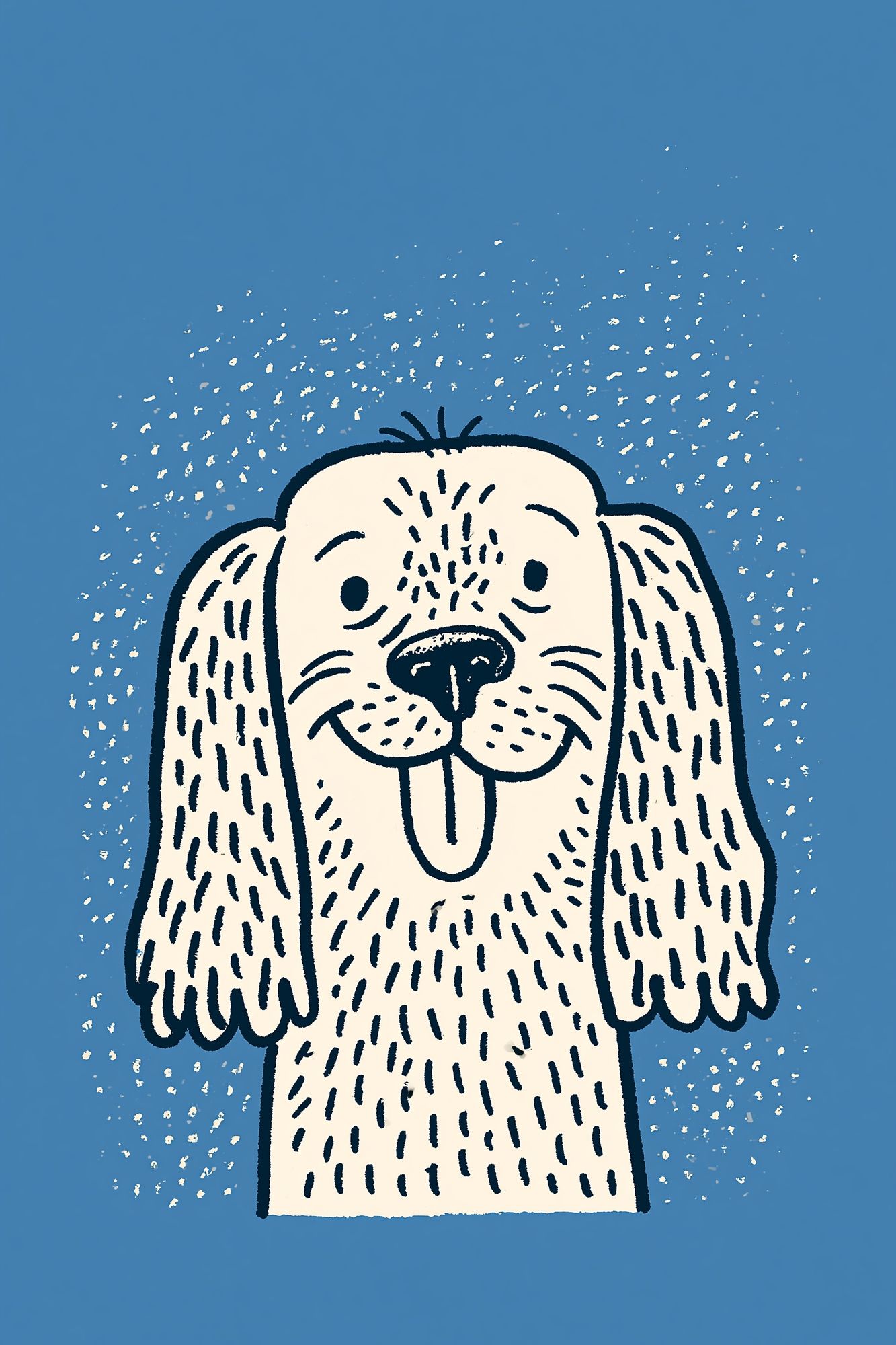 Playful Dog Illustration Poster. poster detail