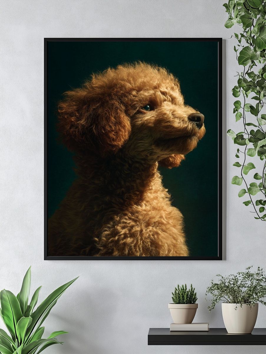 Poodle Portrait — Photography Print. — room view 4