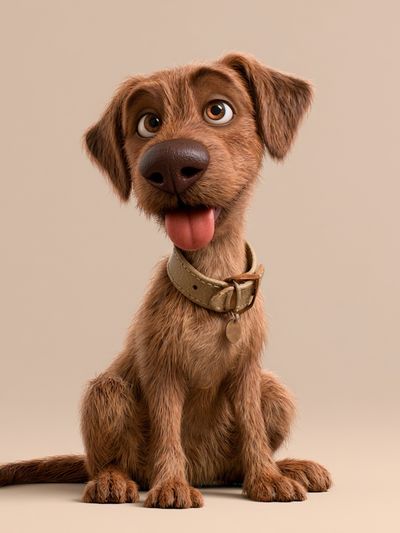 Playful Brown Dog Portrait Print.