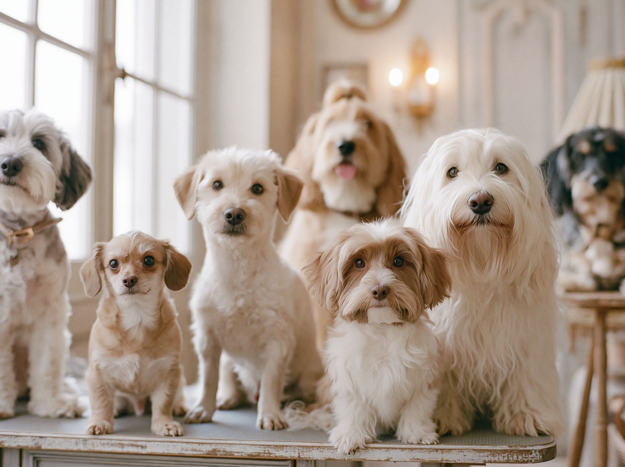 Fluffy Dogs Portrait Photography Poster. poster — photography art