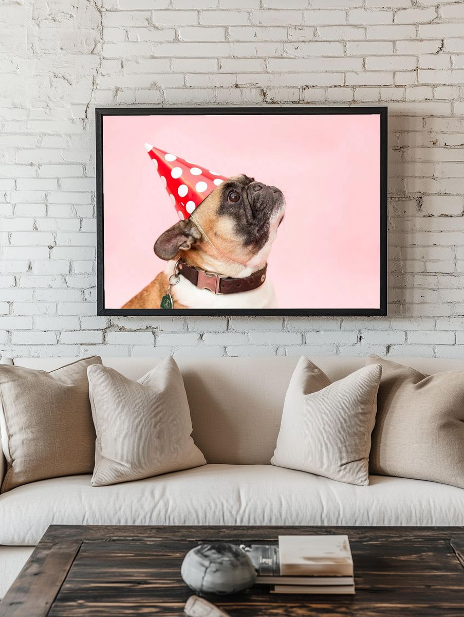 Party Dog Portrait Poster. — room view 1