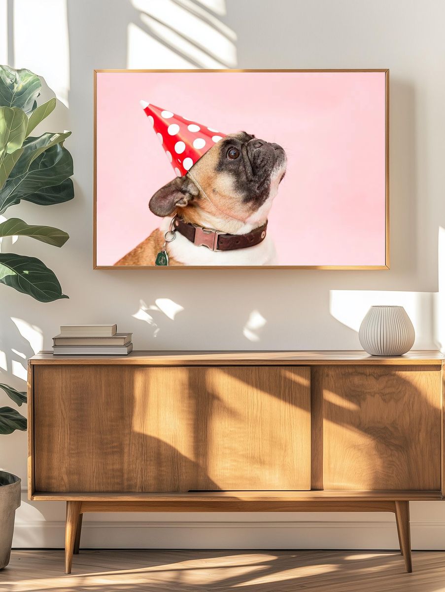 Party Dog Portrait Poster. — room view 3