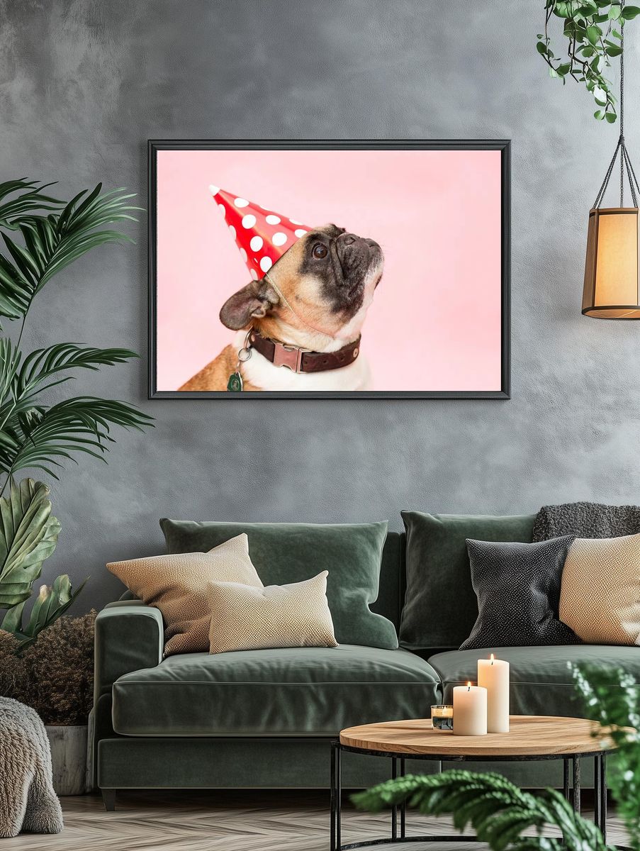 Party Dog Portrait Poster. — room view 4