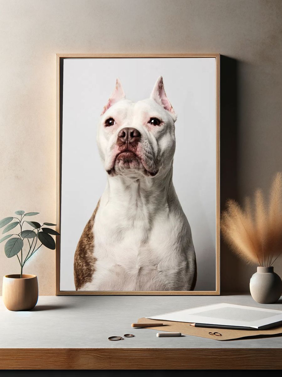 Pitbull Portrait Poster. — room view 2