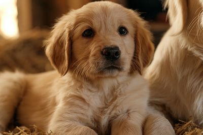 Golden Retriever Puppy Portrait Poster. poster
