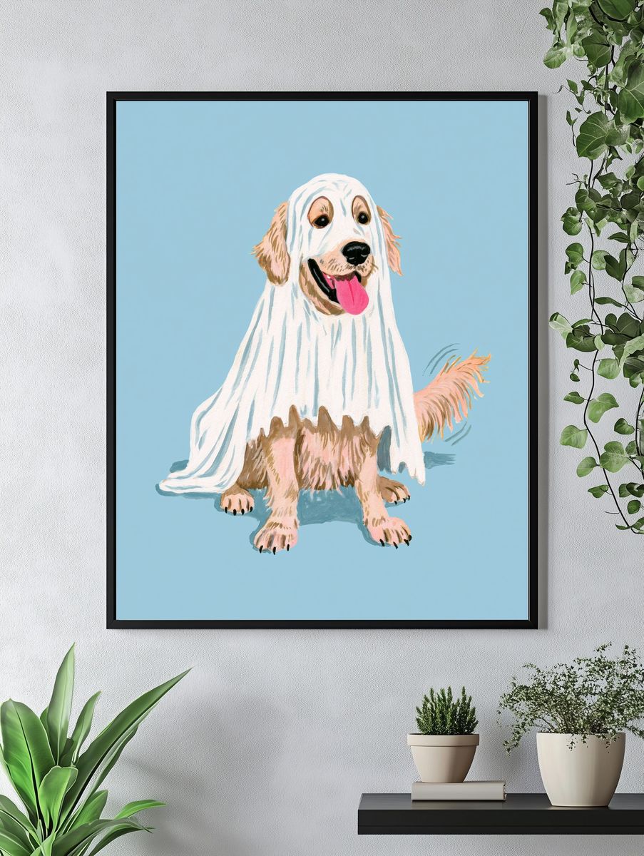 Ghost Dog Watercolor Poster. — room view 4