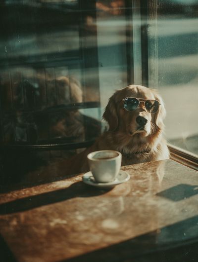 Golden Retriever in Sunglasses — Photography Print. poster print