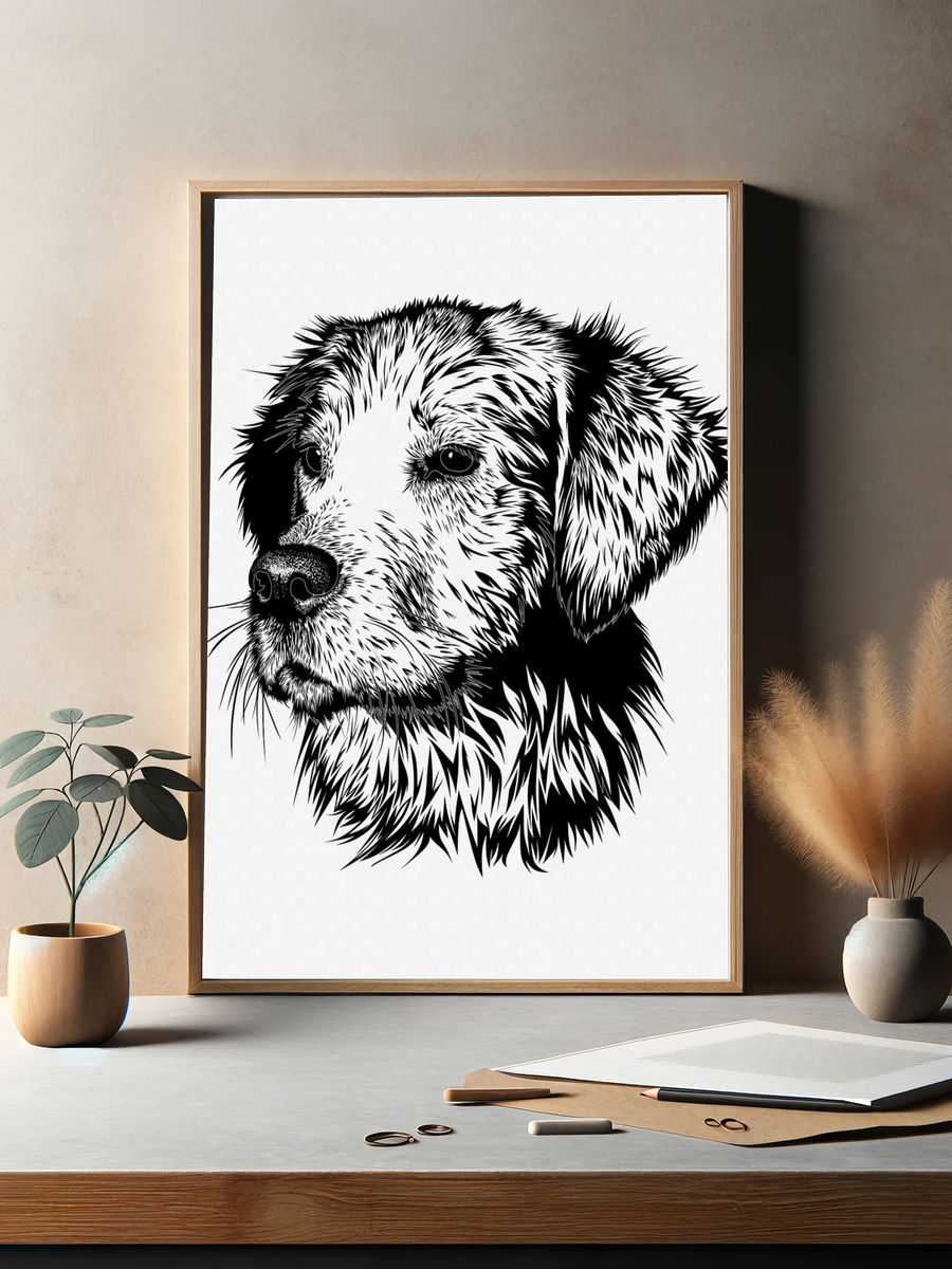 Dog Portrait — Illustration Print. — room view 2