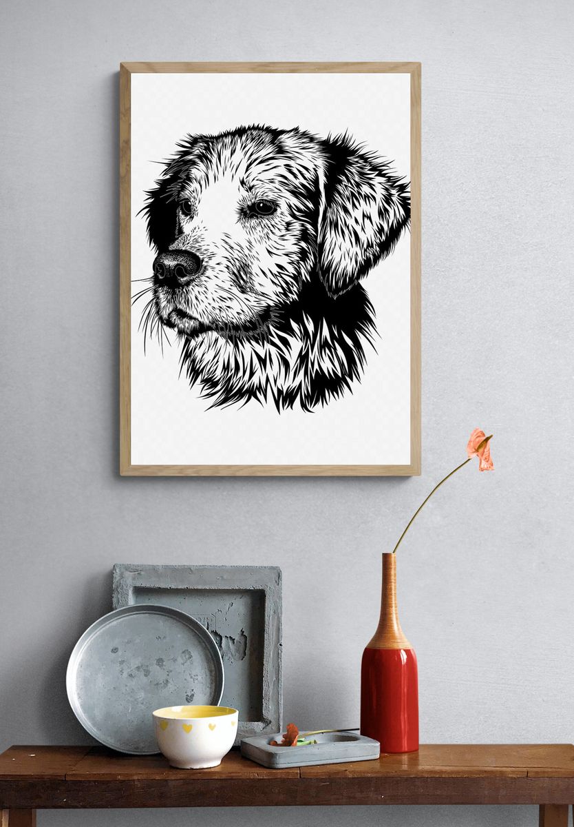 Dog Portrait — Illustration Print. — room view 3