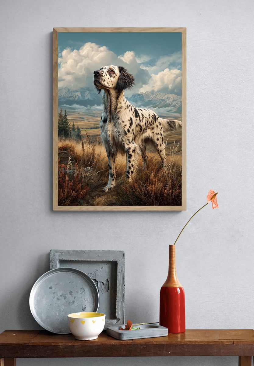 English Setter in Nature — Art Print. — room view 3