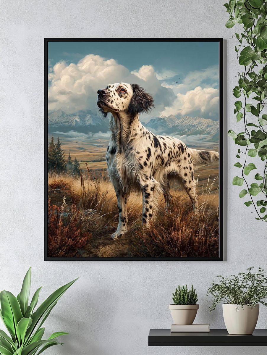 English Setter in Nature — Art Print. — room view 4