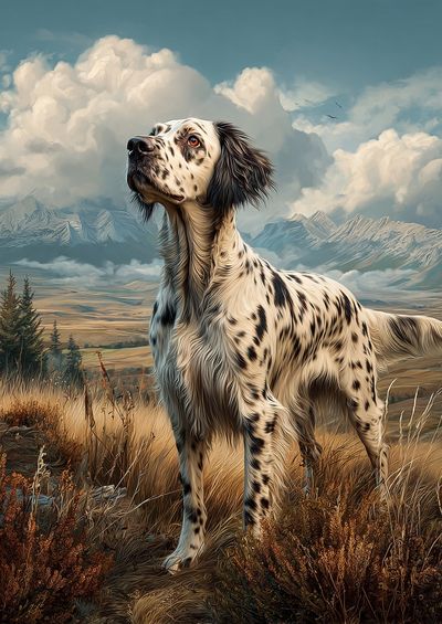 English Setter in Nature — Art Print. poster print