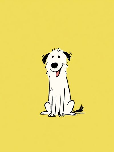 Happy Dog Illustration Poster.