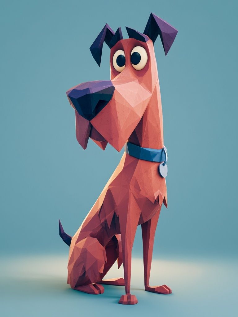 Low-Poly Dog Illustration Poster. poster detail