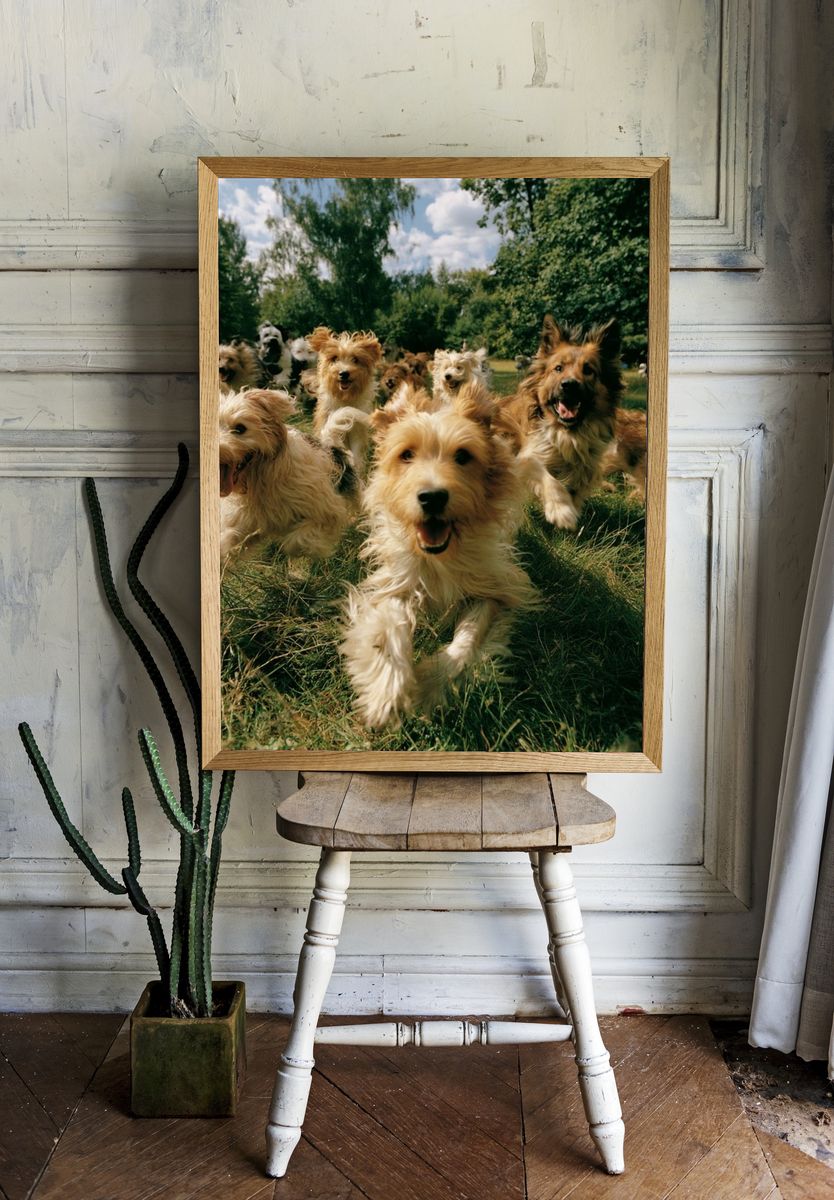 Happy Dogs in the Park Photography Poster. — room view 1